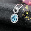 Brand New 925 sterling silver jewelry Sparkling Crystal Pendant Necklaces Pure Silver 925 Jewelry Luxcy Valentine's D Gifts