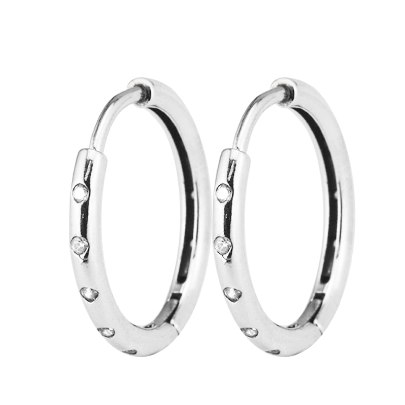 Brand New Droplets Hoop Earring 100% 925 Sterling Silver Clear CZ Earrings for Women Accessories Fine Jewelry Making Wholesale