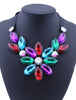 Brand Rhinestone Gem Crystal Big Flowers Choker Necklaces Statement Maxi Necklaces Black Ribbon Adjustable Collar Necklaces