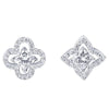 Brand Pure 925 Sterling Silver Jewelry For Women Lotus Flower Earrings Flower Earrings Luck Clover Design Wedding Party Earrings