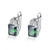 Brand Silver 925 Jewelry Green Hope Emerald Cut 925 Sterling Silver Earrings Emerald Clip Earrings for Women with Stones