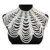 Brand Weaving Pearl Necklace Fake Collar Shawl Cape Multi-Layers Geometric Wide Chokers Necklace Wedding Bride Necklace Jewelry
