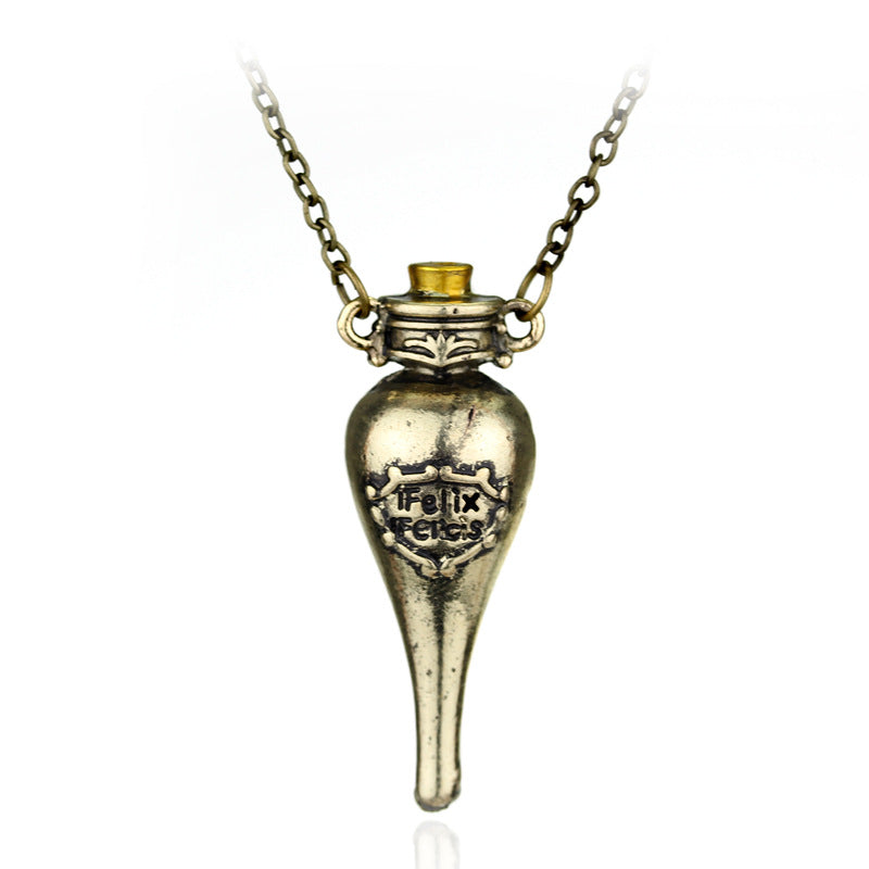 Brand new Harry Felix Felicis Potion Bottle Pendants Necklaces Vintage Style Movie Necklace For Women And Men