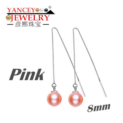 Brand promotion Naturel pearl Drop earrings - 8-9mm - 3 color - for girl best gift , S925 silver, Simple new fashion