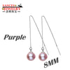 Brand promotion Naturel pearl Drop earrings - 8-9mm - 3 color - for girl best gift , S925 silver, Simple new fashion