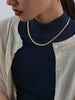 Brass With 18K Gold Snake Chain Chunky Necklace Punk Party T Show Runway Designer Club Japan Korean