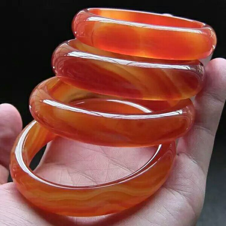 Brazil Natural Agate Chalcedony Bracelet Bracelets Bangles Jewelry Retro Women Accessories