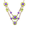 Bright Color Extension Chain Summer Fresh Resin Opaque Gem Flower Geometric Layer Purple Necklace