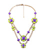 Bright Color Extension Chain Summer Fresh Resin Opaque Gem Flower Geometric Layer Purple Necklace