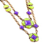Bright Color Extension Chain Summer Fresh Resin Opaque Gem Flower Geometric Layer Purple Necklace