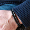 Bronze Tube bracelet for men, men's bracelet with Feather charm,