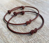 Bronze Tube bracelet for men, men's bracelet with Feather charm,