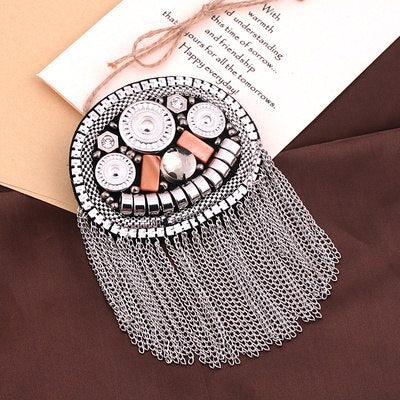 Brooch Chain Rivet Punk Style Epaulet Gold Color Shoulder Strap Men And Women Epaulette Brooch Jewelry Accessories Pin Broche