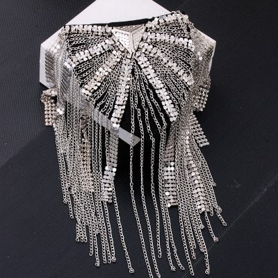 Brooch Chain Rivet Punk Style Epaulet Gold Color Shoulder Strap Men And Women Epaulette Brooch Jewelry Accessories Pin Broche
