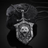 Brown Bear Shield Metal Pendant Men's Hip Hop Punk Necklace