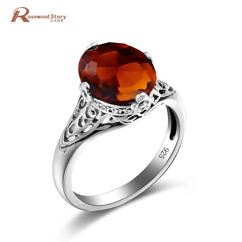 Brown Stone Amber Wedding Rings For Women Punk Vintage Style 925 Sterling Silver Ring Valentines D Gift Champions Rings