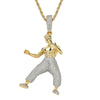 Bruce Lee Pendant Necklace Chinese Kung Fu Bling Iced Out Micro Pave Zircon Idol Hip Hop Pendant Jewelry