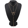 Btuamb Punk Style Statement Jewelry Gold Silver Color Big OX Horn Crescent Long Stripe Necklaces Pendants for Women Party Bijoux