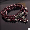 Buddha Bead Tibetan Natural Red Garnet Stone Prayer Bead Mala Buddhist Bracelet 108 Pcs For Women Satement Jewelry