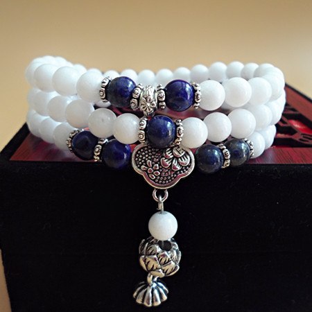 Buddha Bead Tibetan Natural White Color Crystal Bracelet Muti-layers Bracelet Fashion Bling Bling For Women Satement Jewelry
