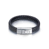 Buddha Charm Bracelet Wristband Punk Black Braided Leather Bracelet for Men Safety Clasp Bangles Gifts Men Jewelry  BB040