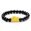 Buddhism Feng Shui Obsidian Stone Beads Bracelet Men Women Unisex Brave Troops Wristband Gold Black Pixiu Wealth Lucky Bracelets
