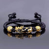 Buddhism Feng Shui Obsidian Stone Beads Bracelet Men Women Unisex Brave Troops Wristband Gold Black Pixiu Wealth Lucky Bracelets