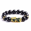 Buddhism Feng Shui Obsidian Stone Beads Bracelet Men Women Unisex Brave Troops Wristband Gold Black Pixiu Wealth Lucky Bracelets