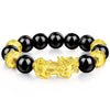 Buddhism Feng Shui Obsidian Stone Beads Bracelet Men Women Unisex Brave Troops Wristband Gold Black Pixiu Wealth Lucky Bracelets
