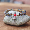 Buddhist Artifacts Vajra Bell Labradorite Beads Charm Bracelet Women Man Handmade String Braided Yoga Chakra Bracelet Bangle