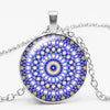 Buddhist Yoga Mandala Glamour Girl Famous Wind Kaleidoscope Series Time Glass Gem Necklace Round Pendant Choker Necklace