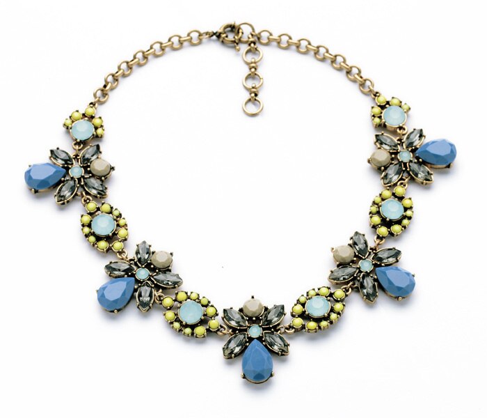 Bulk Price Jewelry of the Hottest  Women Resin Plant Shiny Gold Color Choker Necklace