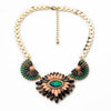 Bulk Price The Most Popular Exaggerated Twisted Singapore Chain Resin Plant Shiny Gold Color Pendant Necklace