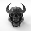 Bull Head Mask Warrior Skull Shape Ring Men's Ring Retro Metal Horror Skull Horn Ring Accessories Party Jewelry