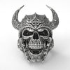 Bull Head Mask Warrior Skull Shape Ring Men's Ring Retro Metal Horror Skull Horn Ring Accessories Party Jewelry