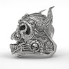 Bull Head Mask Warrior Skull Shape Ring Men's Ring Retro Metal Horror Skull Horn Ring Accessories Party Jewelry