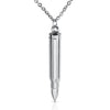 Bullet Stainless Steel Pendant Necklace Men's Classic Charm Collar Necklace Hip-hop Rapper Gothic Jewelry for Boyfriend