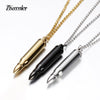 Bullet Stainless Steel Pendant Necklace Men's Classic Charm Collar Necklace Hip-hop Rapper Gothic Jewelry for Boyfriend