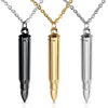 Bullet Stainless Steel Pendant Necklace Men's Classic Charm Collar Necklace Hip-hop Rapper Gothic Jewelry for Boyfriend