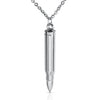 Bullet Stainless Steel Pendant Necklace Men's Classic Charm Collar Necklace Hip-hop Rapper Gothic Jewelry for Boyfriend