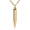 Bullet Stainless Steel Pendant Necklace Men's Classic Charm Collar Necklace Hip-hop Rapper Gothic Jewelry for Boyfriend