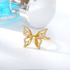 Butterfly Cubic Zirconia Rings for Women Adjustable  Female Finger Ring 2023 Trendy Korean Aesthetic Jewerly Gift