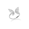 Butterfly Cubic Zirconia Rings for Women Adjustable  Female Finger Ring 2023 Trendy Korean Aesthetic Jewerly Gift