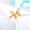 Butterfly Cubic Zirconia Rings for Women Adjustable  Female Finger Ring 2023 Trendy Korean Aesthetic Jewerly Gift