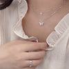 Butterfly Double Necklace Ladies Simple Design Niche Temperament Necklace Popular Alloy Version Clavicle Necklace