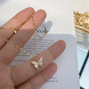 Butterfly Double Necklace Ladies Simple Design Niche Temperament Necklace Popular Alloy Version Clavicle Necklace