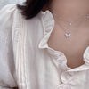 Butterfly Double Necklace Ladies Simple Design Niche Temperament Necklace Popular Alloy Version Clavicle Necklace