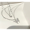 Butterfly Double Necklace Ladies Simple Design Niche Temperament Necklace Popular Alloy Version Clavicle Necklace