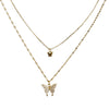 Butterfly Double Necklace Ladies Simple Design Niche Temperament Necklace Popular Alloy Version Clavicle Necklace