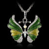 Butterfly Necklace Butterfly jewelry Autumn accessories popular hip enamel crystal butterfly pendant long necklace chain women